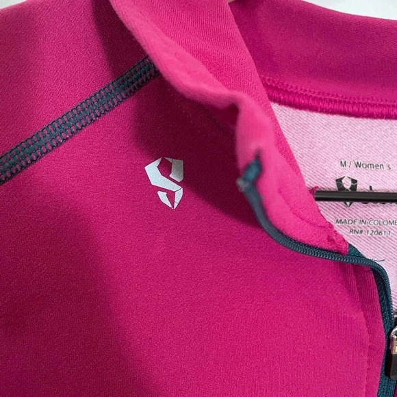 Stoic Nikwax Womens 1/4 Zip Pullover Top Size Medium Pink Waterproof Baselayer - Picture 2 of 8